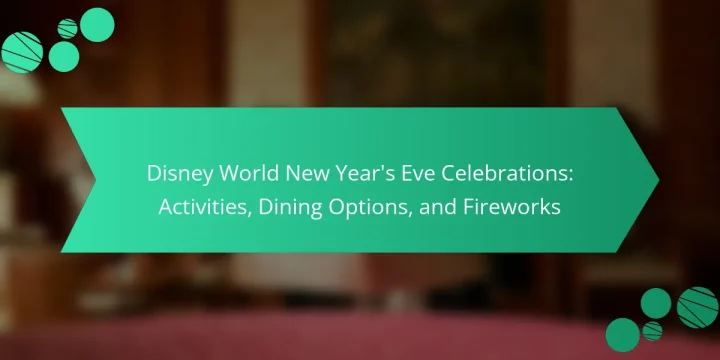 Disney World New Year’s Eve Celebrations: Activities, Dining Options, and Fireworks
