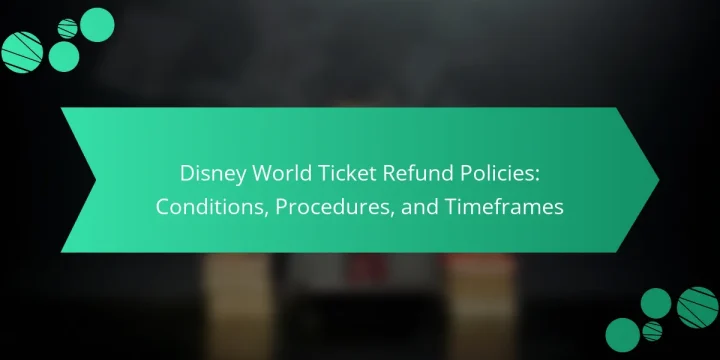 Disney World Ticket Refund Policies: Conditions, Procedures, and Timeframes
