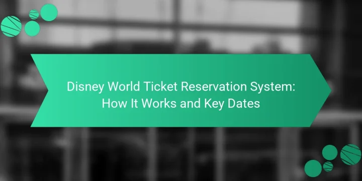 Disney World Ticket Reservation System: How It Works and Key Dates