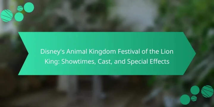 Disney’s Animal Kingdom Festival of the Lion King: Showtimes, Cast, and Special Effects