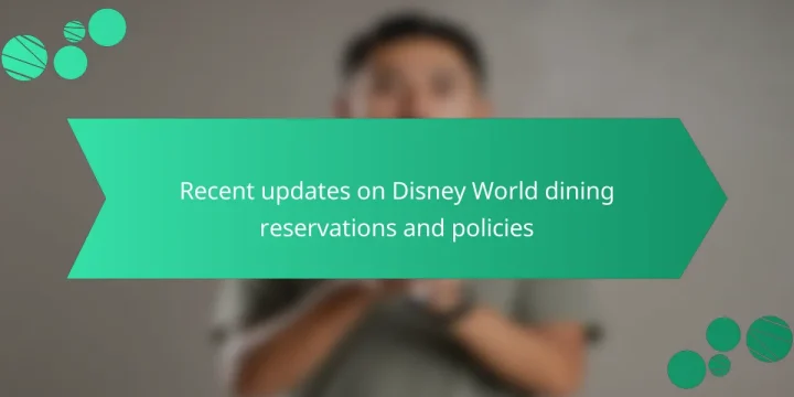 Recent updates on Disney World dining reservations and policies