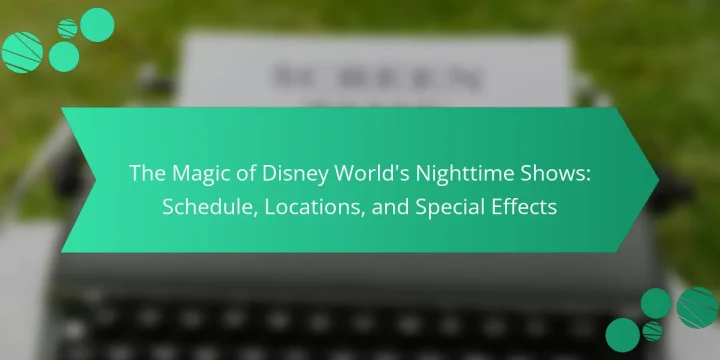 The Magic of Disney World’s Nighttime Shows: Schedule, Locations, and Special Effects