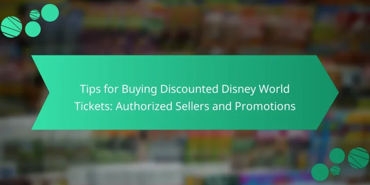 Tips for Buying Discounted Disney World Tickets: Authorized Sellers and Promotions