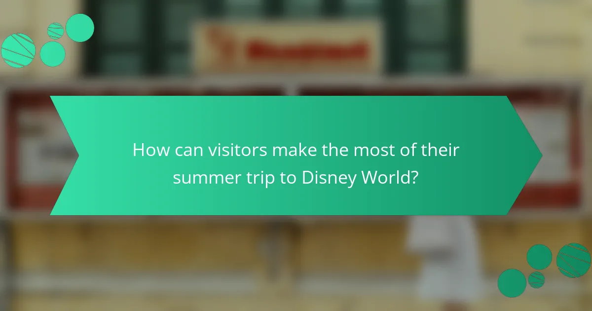 How can visitors make the most of their summer trip to Disney World?