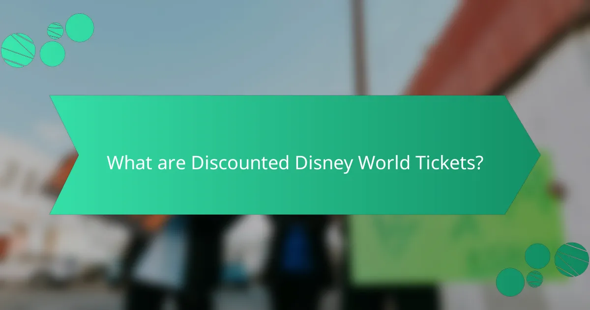What are Discounted Disney World Tickets?
