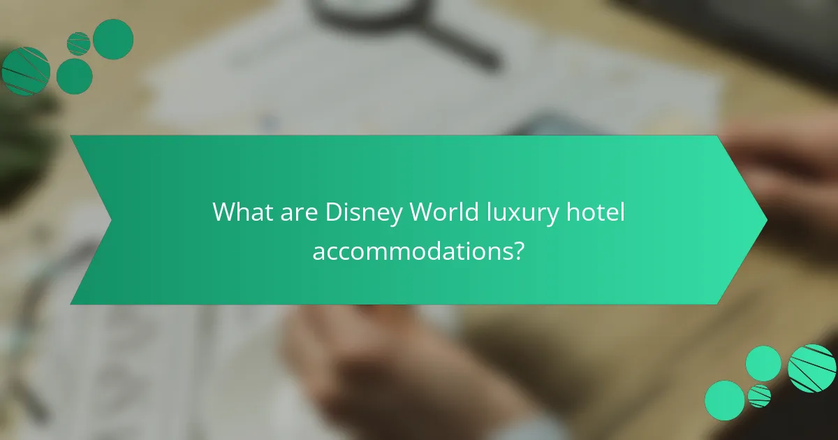 What are Disney World luxury hotel accommodations?