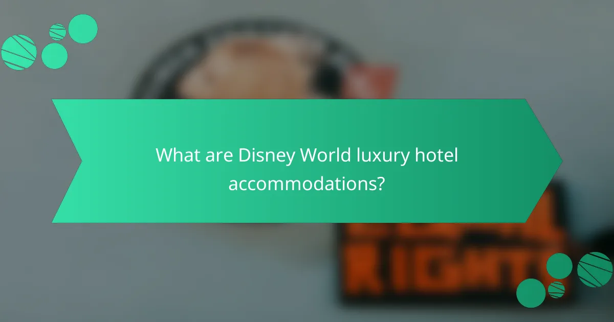 What are Disney World luxury hotel accommodations?