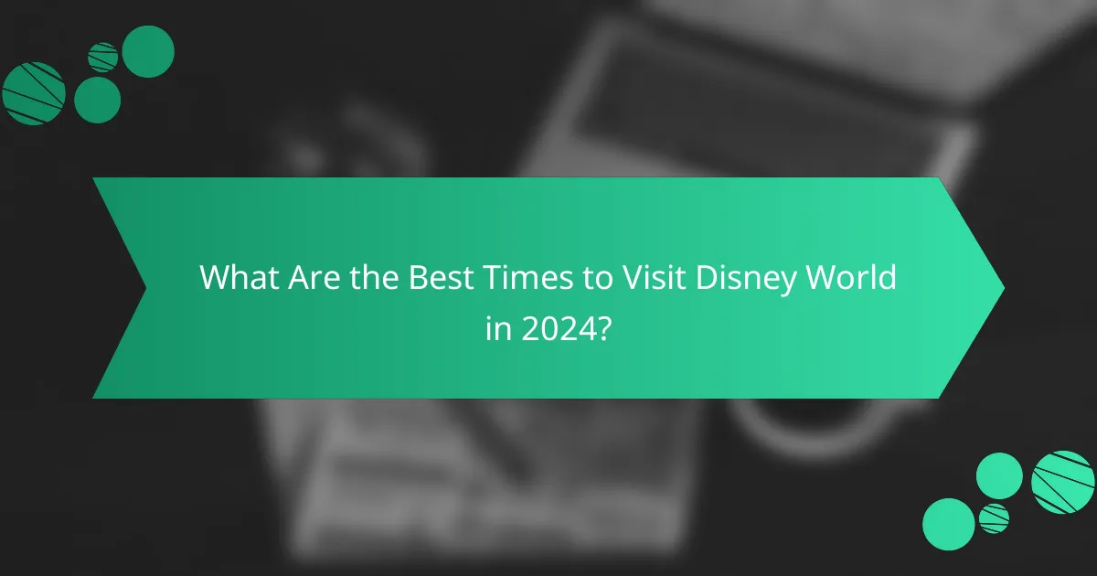 What Are the Best Times to Visit Disney World in 2024?