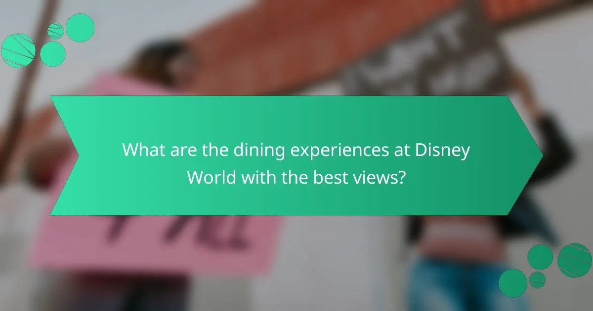 What are the dining experiences at Disney World with the best views?