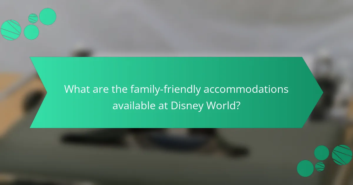 What are the family-friendly accommodations available at Disney World?