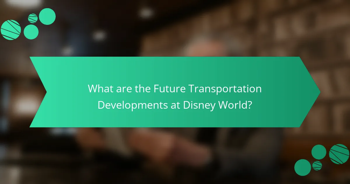 What are the Future Transportation Developments at Disney World?