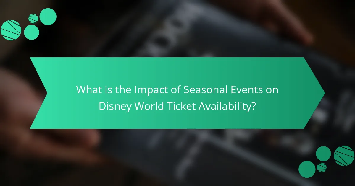 What is the Impact of Seasonal Events on Disney World Ticket Availability?