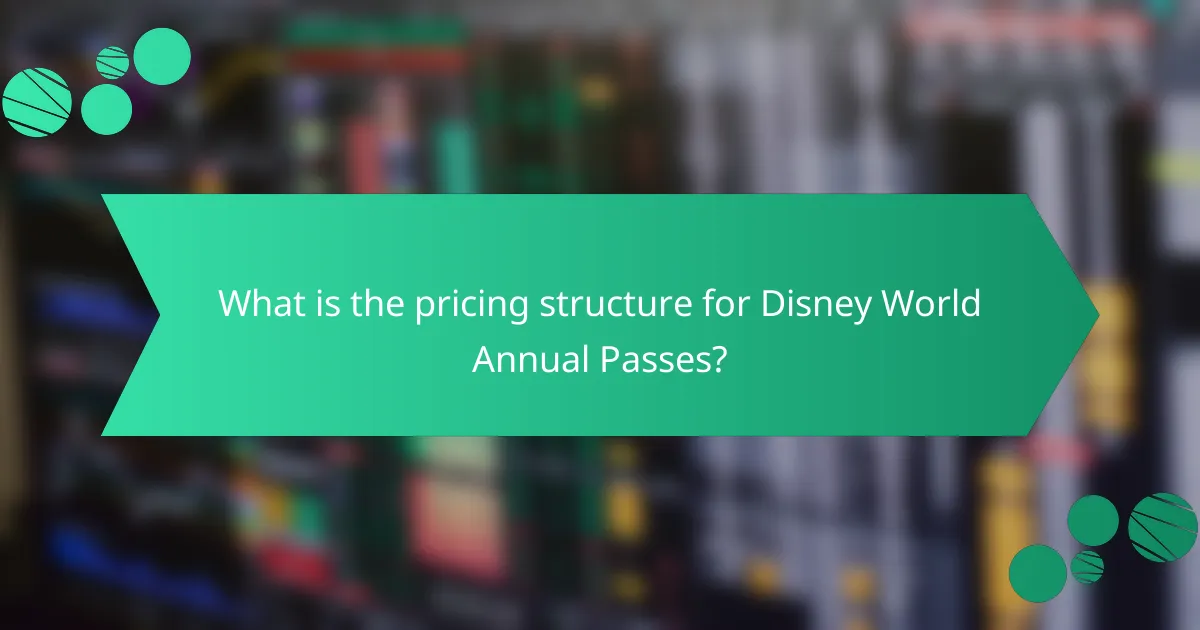 What is the pricing structure for Disney World Annual Passes?