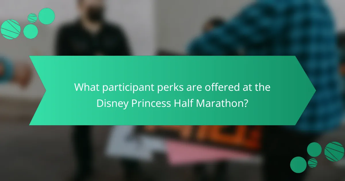 What participant perks are offered at the Disney Princess Half Marathon?