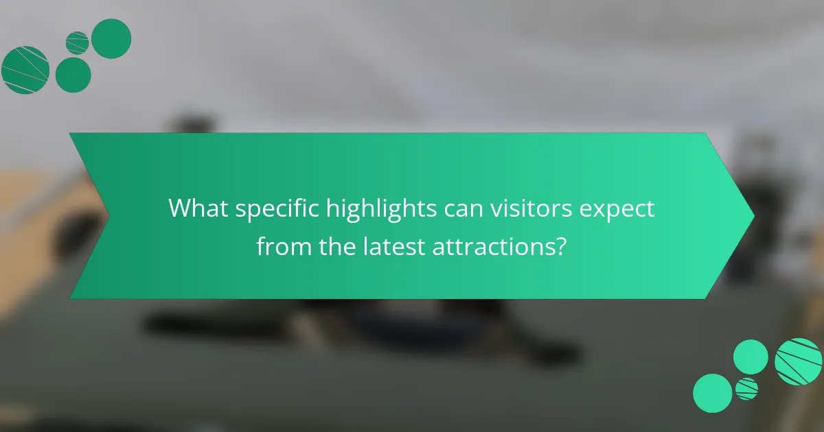What specific highlights can visitors expect from the latest attractions?