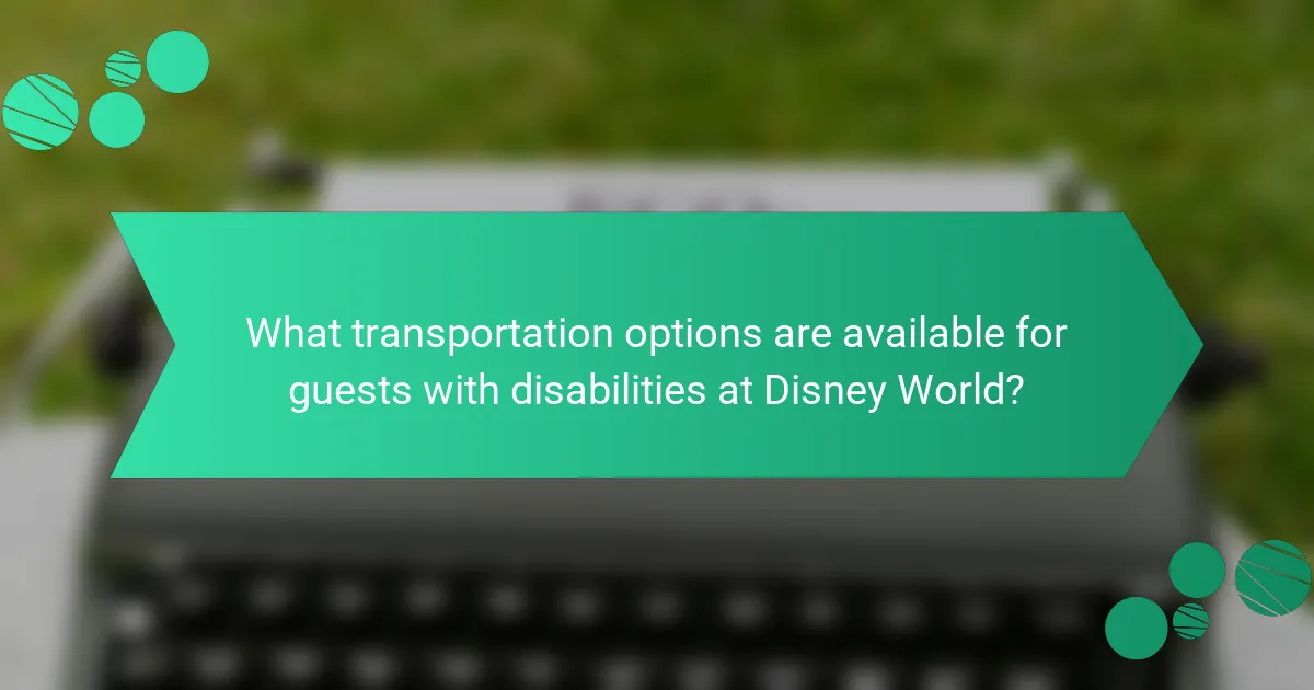 What transportation options are available for guests with disabilities at Disney World?