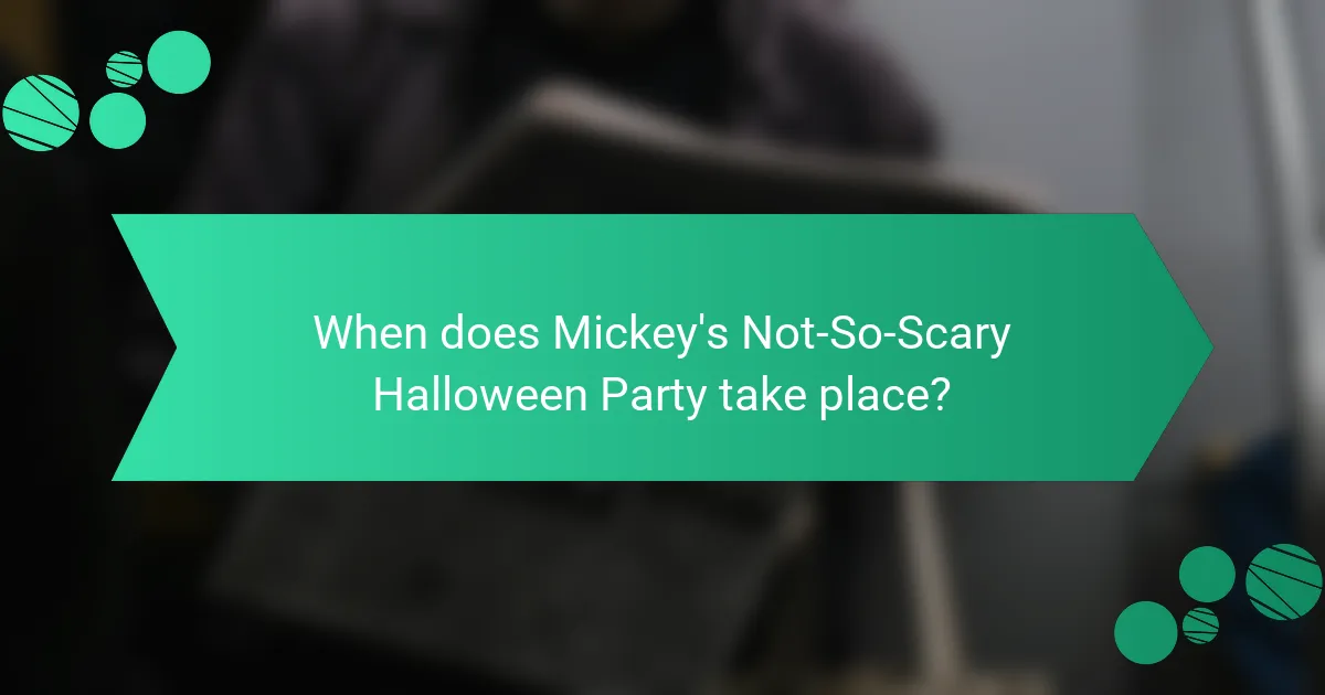When does Mickey's Not-So-Scary Halloween Party take place?