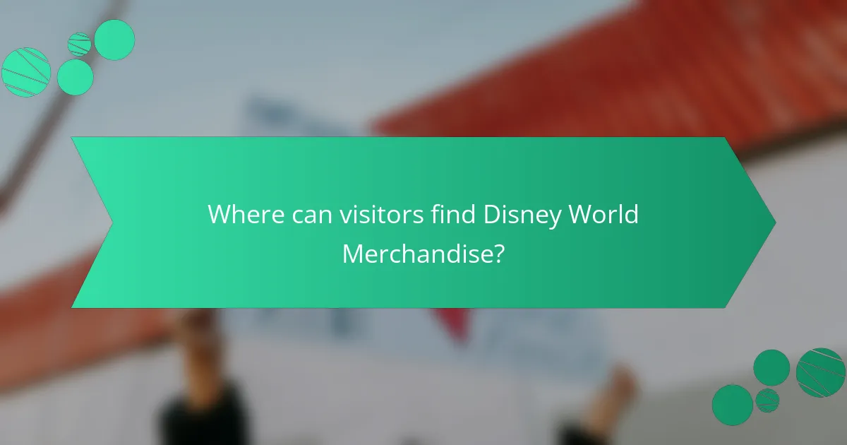 Where can visitors find Disney World Merchandise?
